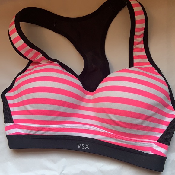 Pink Victoria Secret Striped Sports Bra - Picture 3 of 3